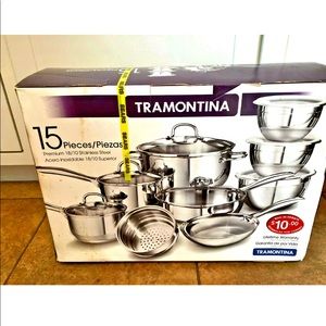 TRAMONTINA 15 piece Tri-Ply 18/10 Stainless Steel